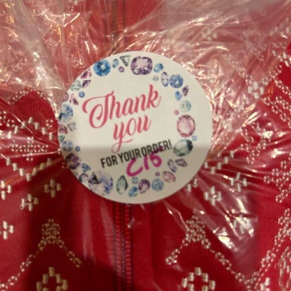 Blair Large Cotton poly blend red zip up vest embroidered sweatshirt gold down c - Picture 8 of 9